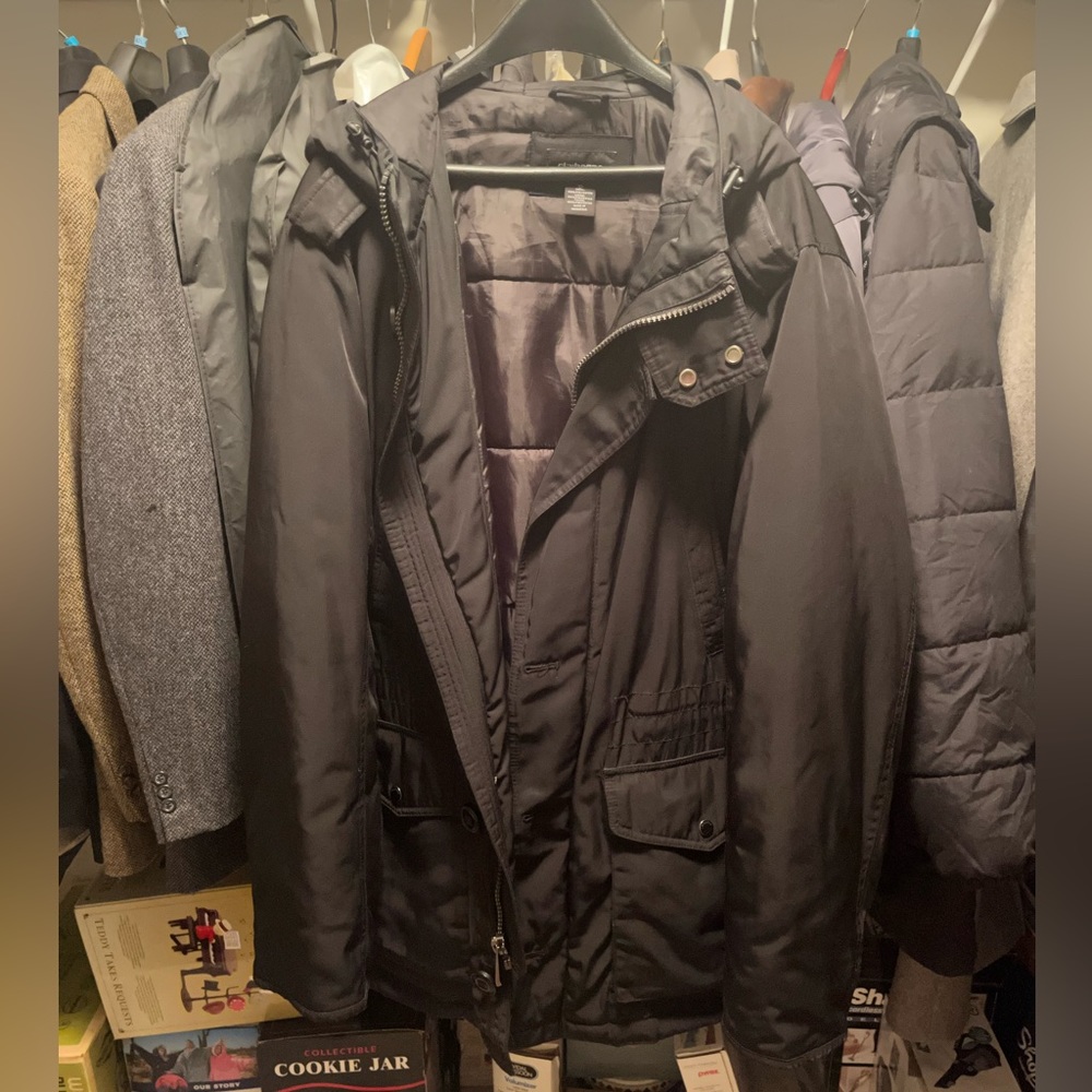 Black Claiborne heavyweight puffer puffy jacket